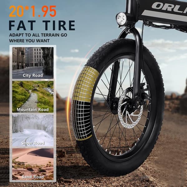 ORLMS S9 Elcykel för vuxna 500W motor 48V13Ah Elcykel 20” däck hopfällbar elcykel aluminiumram