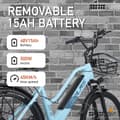 Pikkukuva 5 / 10: ORLMS City Lady -sähköpyörä aikuisille, 500 W:n moottori, 48 V ja 15 Ah akku, kaupunkityömatkapyörä, 26 tuuman rengas, kaupunkisähköpyörä
