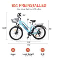 Miniatyrbild 10 av 11: ORLMS City Lady Elcykel för vuxna 500W motor 48V15Ah batteri Elcykel 26” däck City Elcykel LCD-skärm