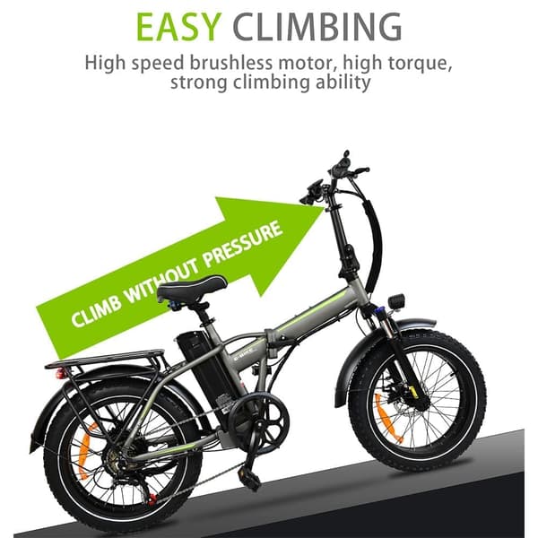Baolujie DZ2031 Elcykel Med 48V 13ah Batteri, 750W 70km Räckvidd, 20 Tums aAuminiumhjul,Vuxen Elcykel "grå