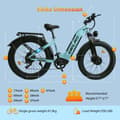 Pikkukuva 10 / 10: ORLMS MN-6 Maastosähköpyörä 1000W * 2W moottori 52V 23AH akku Kaupunki Snow Sähköpyörä 26 tuuman rengas Aikuisille Sähköpyörä