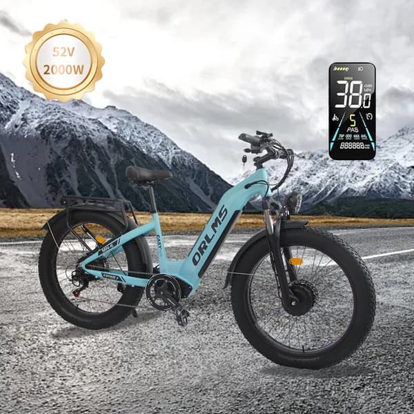 ORLMS MN-6 sähköpyörä 1000W * 2W moottori 52V 23AH sähköpyörä 26” rengas aikuisille sähköpyörä maks. nopeus 62km/h