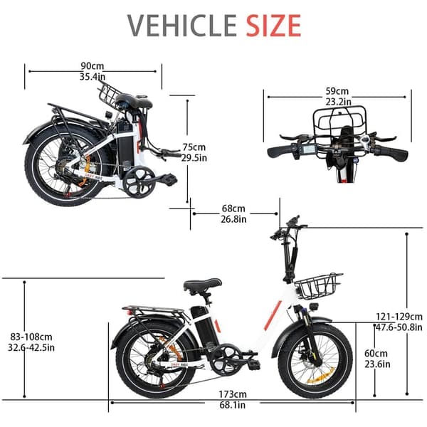 BAOLUJIE DZ2030 sähköpyörä 48V 13AH akku 500W kaksoismoottori 20 tuuman renkaat 90-100KM Max Mileage 120KG Max kuormitus sähköpyörä
