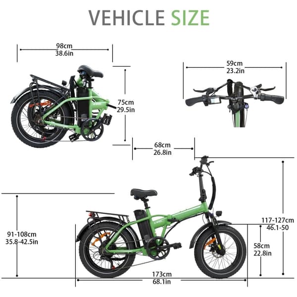 BAOLUJIE DZ-2031 Elcykel för vuxna 500W motor Elcykel 48V13AH 20” däck Stadspendling Elcykel