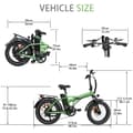 Miniatyrbild 9 av 11: BAOLUJIE DZ-2031 Elcykel för vuxna 500W motor Elcykel 48V13AH 20” däck Stadspendling Elcykel