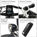 Pikkukuva 5 / 11: BAOLUJIE DP-2602-1 sähköpyörä 2000 W kaksoismoottorilla 26” sähköpyörä aikuisille 48 V 20 Ah sähköpyörä SHIMANO 21 -vaihteinen