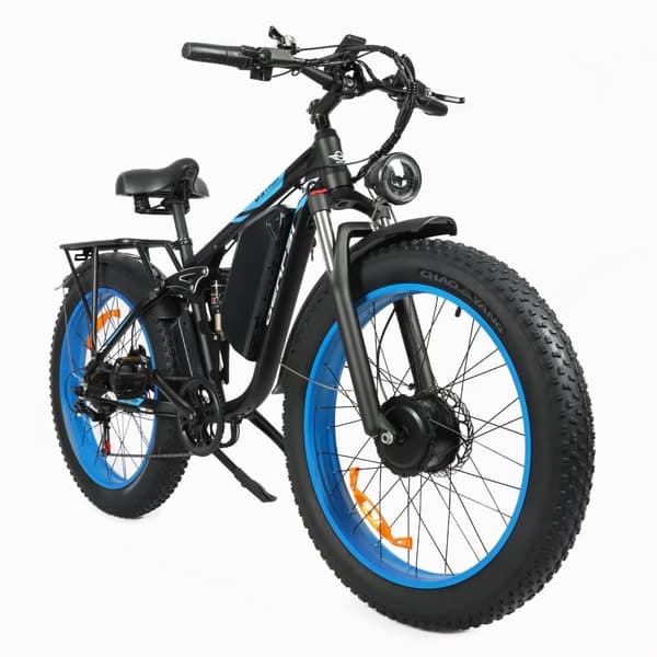 Baolujie DP-2603 Elcykel för vuxna med dubbla motorer, urban elcykel, 26" med feta däck, elcykel, 3000W 48V 25AH elcykel