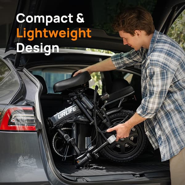 URLIFE F1L Elcykel för vuxna 250W Hopfällbar elcykel 48V 7.5AH 14” Däck Elcykel Servoassisterad räckvidd 40-50 ± 3km