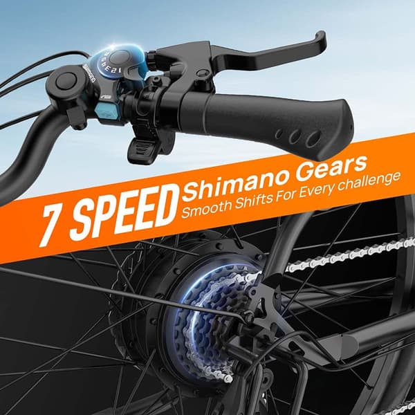URLIFE E26 Elcykel För Vuxna 250W Motor Elcykel 48V 13AH 26” Däck Elcykel Shimano 7-Växlad