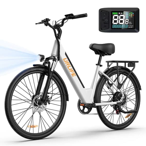 URLIFE E26 Elcykel För Vuxna 250W Motor Elcykel 48V 13AH 26” Däck Elcykel Instrumentdisplay LCD