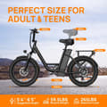 Miniatyrbild 7 av 11: URLIFE E20 Elcykel För Vuxna 250W Motor Elcykel 48V 13AH 20” Däck Dam- och Herrpendlare Elcykel