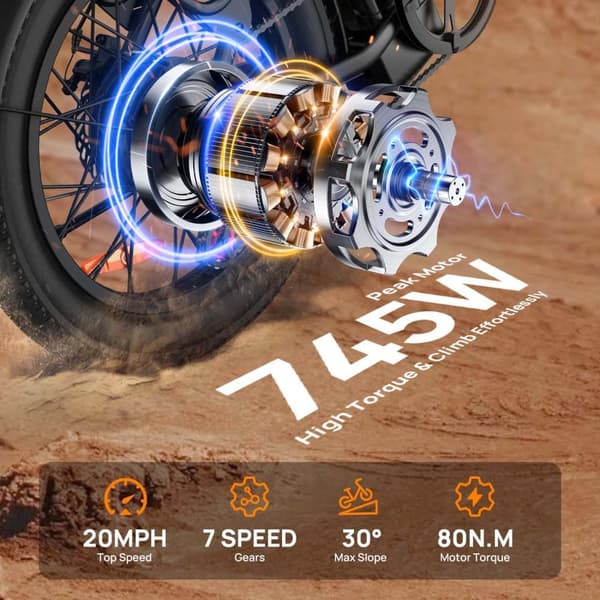 URLIFE E20 Elcykel För Vuxna 250W Motor Elcykel 48V 13AH 20” Däck Dam- och Herrpendlare Elcykel
