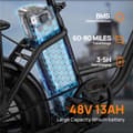 Pikkukuva 8 / 11: URLIFE E20 aikuisille tarkoitettu sähköpyörä 250 W, 20 tuuman renkailla, 48 V, 13 Ah, maastoon sopiva sähköpyörä, etu- ja takalevyjarrut