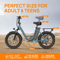 Miniatyrbild 7 av 11: URLIFE E20 Elcykel För Vuxna 250W Elcykel 48V 13AH 20” Däck Pendlarelcykel Ren elektrisk räckvidd 45km±3km