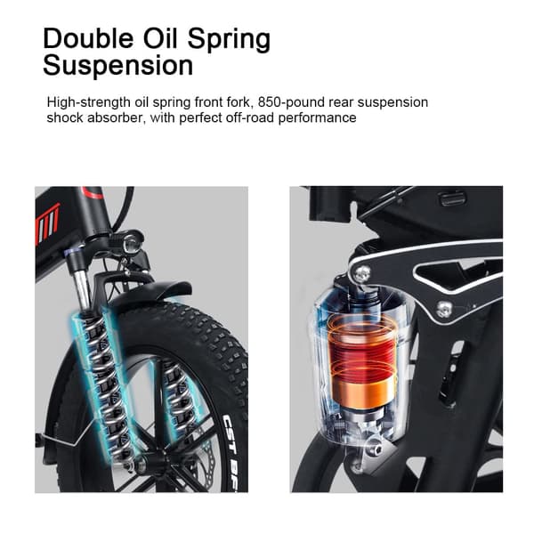 RANDRIDE YX20M Elcykel 1000W Motor 20*4.0'' Fat Däck Elcykel 45km/h Maxhastighet 48V 17Ah Batteri 80-90km Maxräckvidd 150kg Last