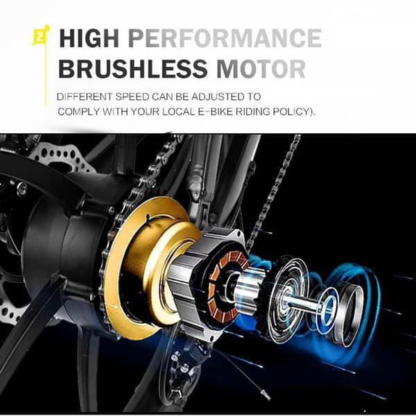 RANDRIDE YA20 Elcykel 500W Motor 40km/h Maxhastighet 48V Stads-elcykel 12.8Ah Batteri 80-90 Max räckvidd 20*1.95'' CST-däck
