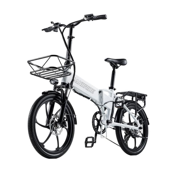 RANDRIDE YA20 Elcykel 500W 48V12.8AH Batteri Hopfällbar Stads-Elcykel Stadspendling 20” Elcykel för Vuxna