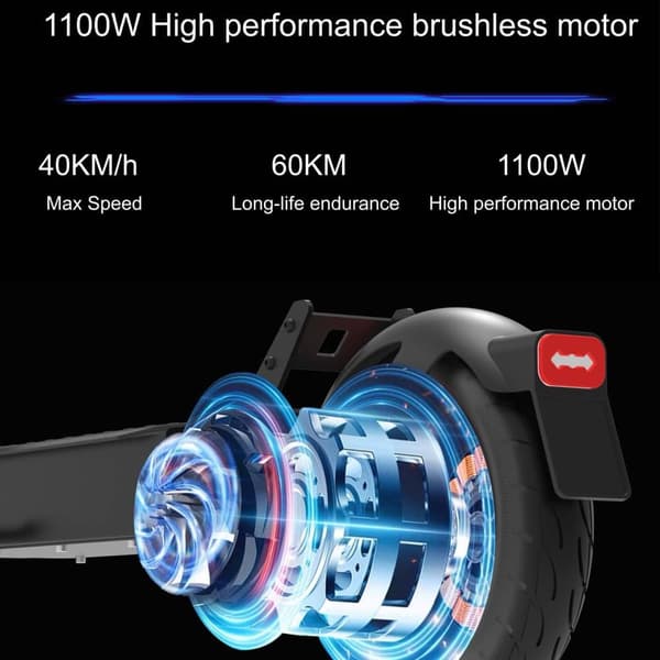 Drive Tron DT08 Elscooter 500W Motor 48V13AH Batteri 10-tums Hopfällbar Elscooter Terräng Vuxen Elscooter