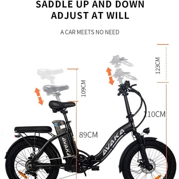 AVAKA-BZ20 PLUS Hopfällbar elcykel 500W elcykel 18,2Ah Elcykel för vuxna i staden Laddningstid 5–6 timmar