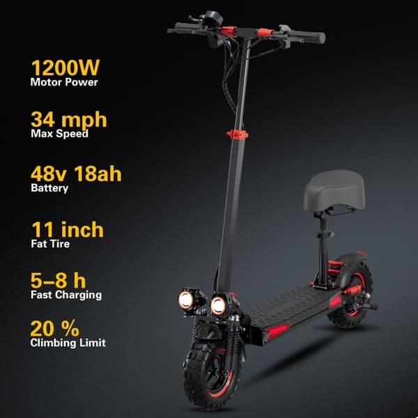 FREEBOY J11MAX Elscooter för vuxna 1200W 48V 18AH Skateboard 11" 0off-vägdäck Hopfällbar elscooter