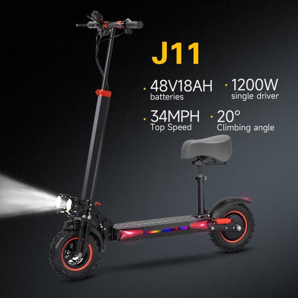FREEBOY J11MAX Elscooter för vuxna 1200W 48V 18AH Skateboard 11" 0off-vägdäck Hopfällbar elscooter