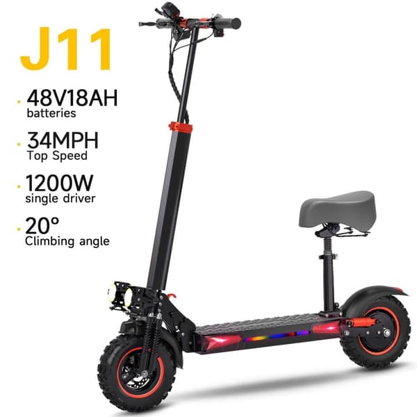 FREEBOY J11MAX Elscooter 1200W Vuxen Elscooter 48V18AH Hopfällbar Elscooter 11" 0off-vägdäck Elskateboard