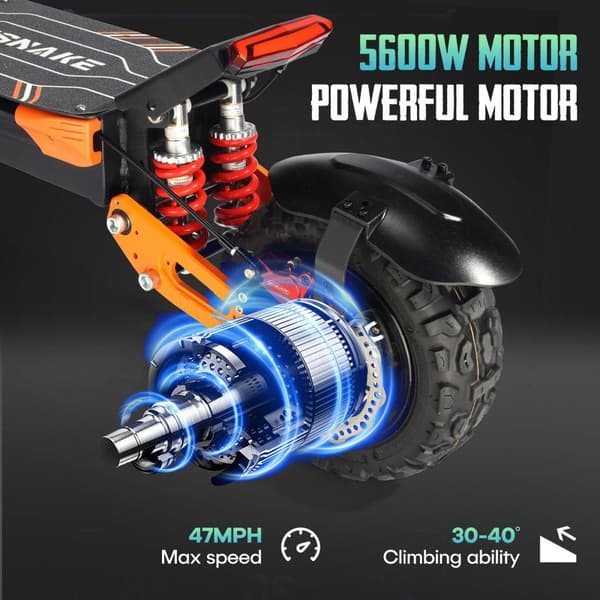 VREOM Z36 Elscooter för vuxna 2800W Elscooter 60V28AH 11" Feta däck Mountainbike Terräng Dubbelmotor Elscooter