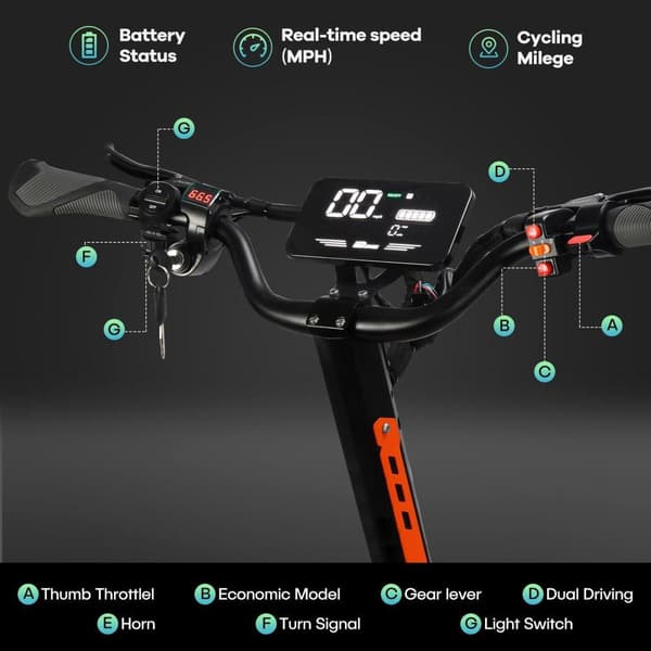 VREOM Z36 Elscooter för vuxna 2800W Elscooter 60V28AH 11" Feta däck Mountainbike Terräng Dubbelmotor Elscooter