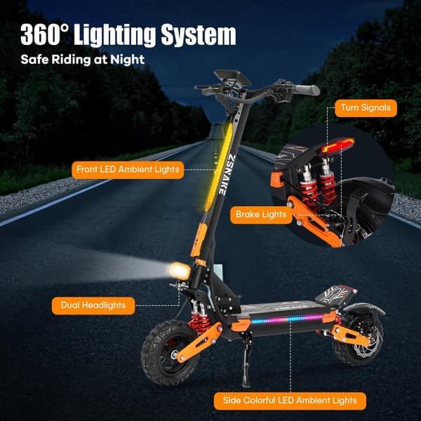VREOM Z36 Elscooter för vuxna 2800W Elscooter 60V28AH 11" Feta däck Mountainbike Terräng Dubbelmotor Elscooter