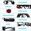 Miniatyrbild 6 av 6: KAISDA K2P PRO Elcykel för Vuxen 250W Motor Hopfällbar Elcykel 48V15Ah Batteri 20-tums Däck Mountainbike