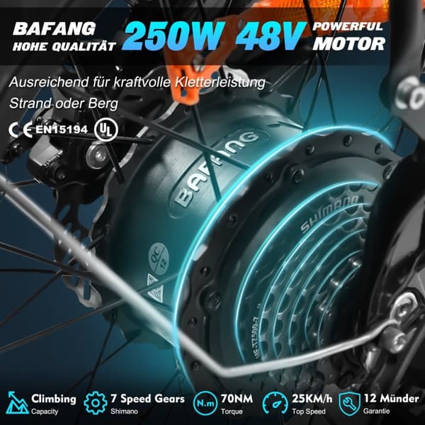 KAISDA K2P PRO Elcykel för vuxna 250W motor Hopfällbar mountainbike 48V15Ah 20” däck Elcykel