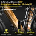 Miniatyrbild 9 av 11: KAISDA K201 Elcykel för vuxna 250W motor Elcykel 36V10.4Ah 20” däck Mountainbike Snow Elcykel