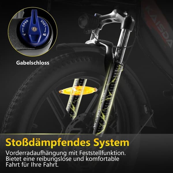 KAISDA K201 Elcykel för vuxna kvinnor 250W elcykel 36V10.4Ah 20” däck mountainbike snö elcykel