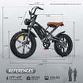 Miniatyrbild 5 av 11: JANSNO X50 Elcykel 750W Herr Stadspendling 48V14AH Batteri 20-tums Däck Vuxen Mountainbike