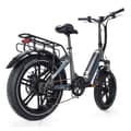 Pikkukuva 2 / 10: JOBOBIKE Romer Pro sähköpyörä, paksut renkaat, taitettava runko, 250 W, 48 V, 15 Ah akku, kaupunkisähköpyörä, 20 tuuman sähköpyörä