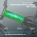 Pikkukuva 11 / 11: KAISDA K20M aikuisille tarkoitettu sähköpyörä 500 W:n moottorilla, kaupunkikäyttöön, sähköpyörä 48 V 13 Ah:n akulla, 20 tuuman paksuilla renkailla