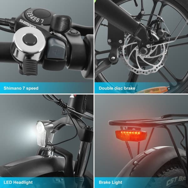 KAISDA K20M Elcykel för vuxna 500W Elcykel 48V13Ah Batteri 20-tums Feta däck Stadspendling Elcykel