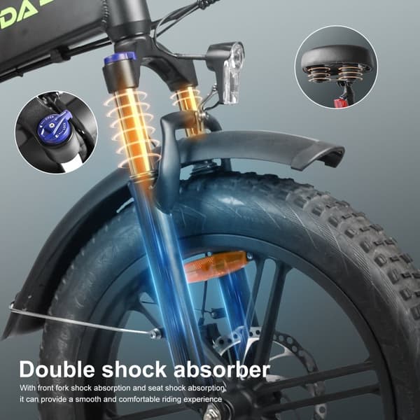 KAISDA K20M Elcykel för vuxna 500W Elcykel 48V13Ah Batteri 20-tums Feta däck Stadspendling Elcykel