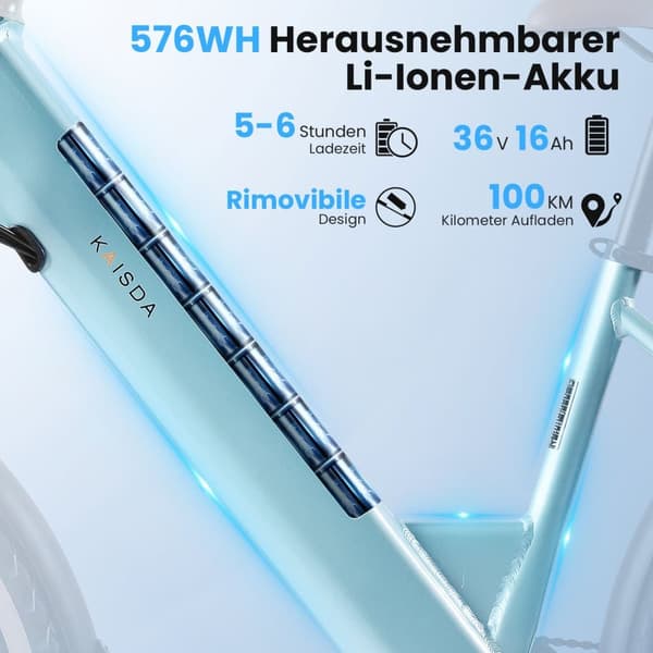 KAISDA K601 Elcykel för vuxna 250W Stadspendlare Elcykel 36V 16Ah Batteri 26-tums Däck Elcykel