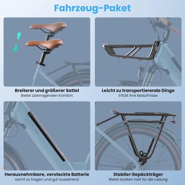 KAISDA K601 Elcykel för vuxna 250W Stadspendlare Elcykel 36V 16Ah Batteri 26-tums Däck Elcykel