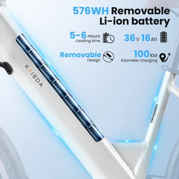 KAISDA K601 Elcykel för vuxna 250W Elcykel 36V16Ah Batteri 26-tums däck Elcykel för stad Aluminiumram