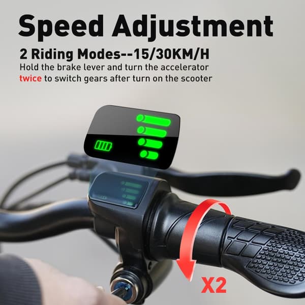 iScooter F2 Elscooter för vuxna Urban 500W Elscooter 10” Luftfyllda däck 36V 7.8AH Motor Elscooter