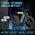 Miniatyrbild 5 av 11: Freesky M540 Elcykel 2000W 48V23AH 26-tums däck Elcykel för vuxna, stadselcykel, laddningstid 6-8 timmar