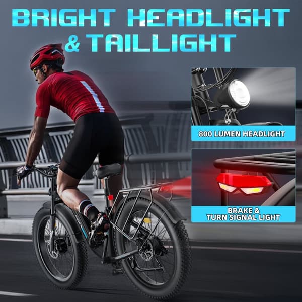 Freesky M540 Elcykel 2000W 48V23AH 26-tums däck Elcykel för vuxna, stadselcykel, laddningstid 6-8 timmar
