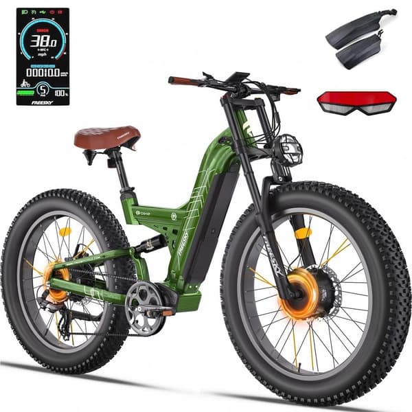 Freesky M530 Elcykel 2000W 48V30AH 26” Stadspendling Landsvägsdäck Däck Elcykel för vuxna Stadscykel