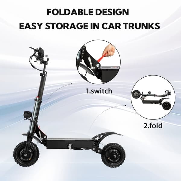 KX KX-14 Elscooter för vuxna med dubbla motorer 2800*2W elscooter 60V40Ah 11” däck elscooter för terrängbruk