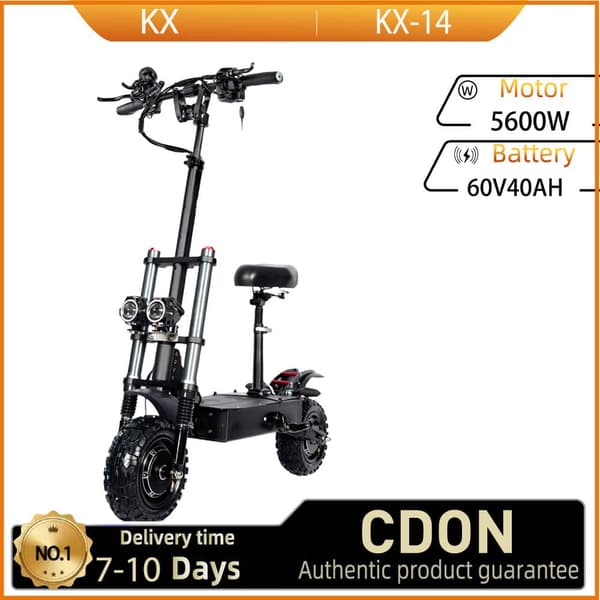 KX KX-14 Elscooter för vuxna 2800*2W Dubbla motorer Bergsområde Elscooter 60V40Ah Batteri 11” Däck Elscooter