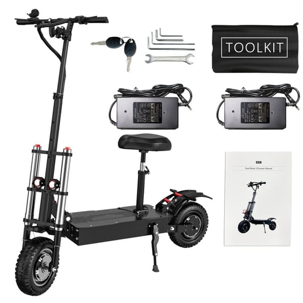 KX KX-14 Elscooter för vuxna med dubbla motorer 2800*2W elscooter 60V40Ah batteri 11 tums däck för vägbruk elscooter