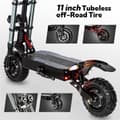 Miniatyrbild 6 av 11: KX KX-14 Elscooter för vuxna 2800*2W elscooter 60V40Ah dubbla motorer 11” däck för landsvägscykling