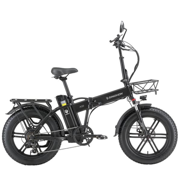 SINOHON A20 aikuisille tarkoitettu sähköpyörä 500 W:n sähköpyörä 48 V:n ja 15,6 Ah:n akulla, 20 tuuman renkailla ja kaupunkisähköpyörällä